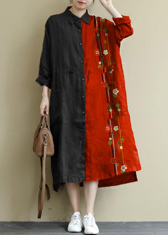 Dames Maxi Jurk Oversized Linnen Shirt 11