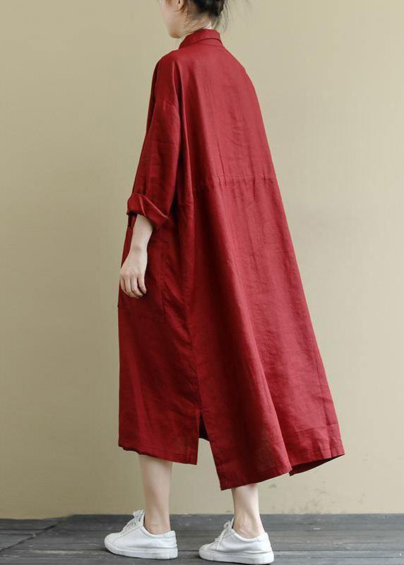 Dames Maxi Jurk Oversized Linnen Shirt 2
