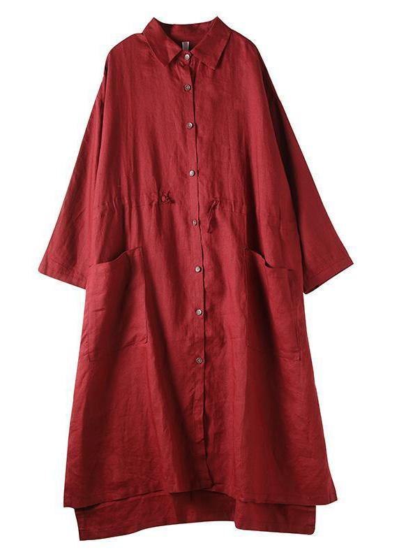 Dames Maxi Jurk Oversized Linnen Shirt 3