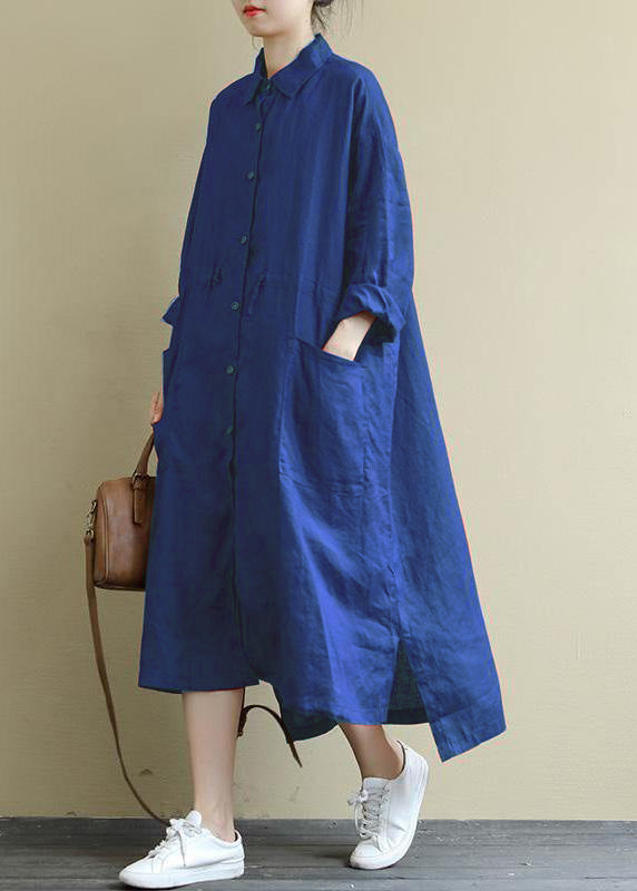 Dames Maxi Jurk Oversized Linnen Shirt 5