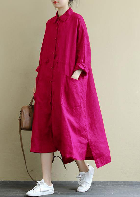 Dames Maxi Jurk Oversized Linnen Shirt 6