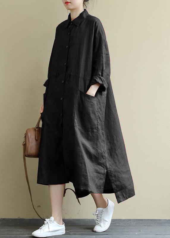Dames Maxi Jurk Oversized Linnen Shirt 7