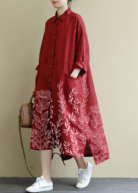 Dames Maxi Jurk Oversized Linnen Shirt 8
