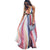 Dames Maxi Jurk V-Ausschnitt Multicolor Gestreept 4