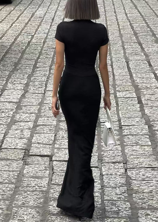 Dames Maxi Jurk V-hals Korte Mouwen Losse Pasvorm Zomerjurk 4