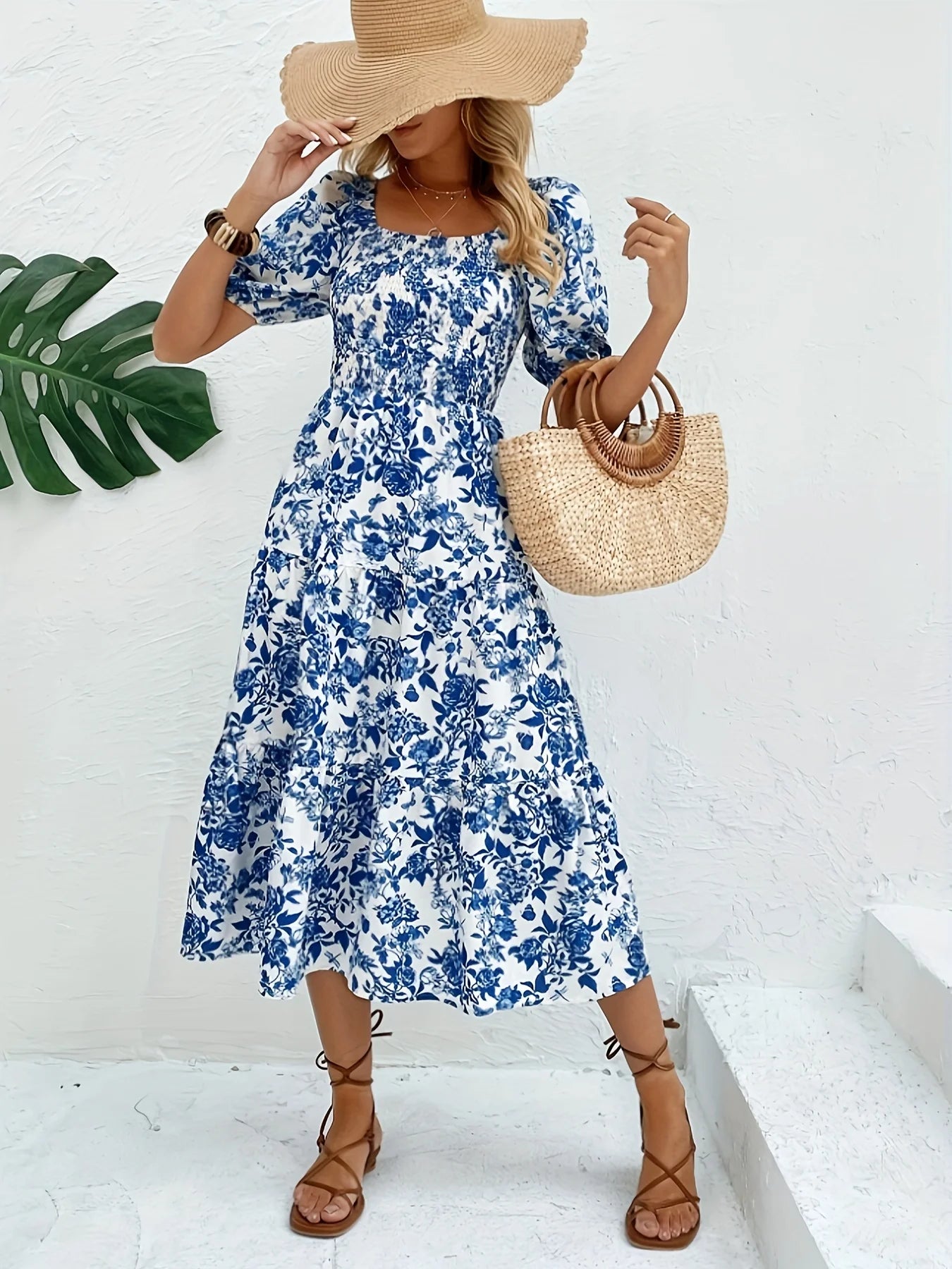 Dames Maxi Jurk met Bloemenprint 0