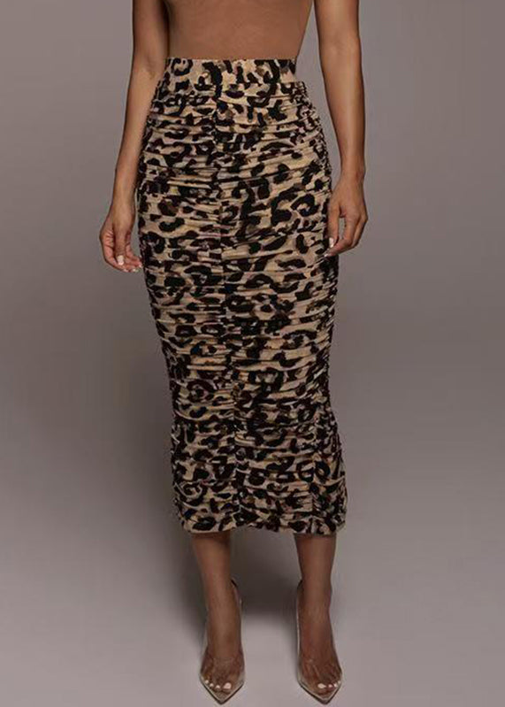 Dames Maxi Rok Hoge Taille met Luipaardprint 1