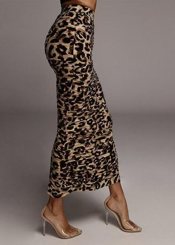 Dames Maxi Rok Hoge Taille met Luipaardprint 2