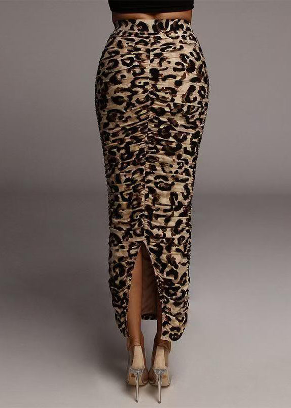 Dames Maxi Rok Hoge Taille met Luipaardprint 4