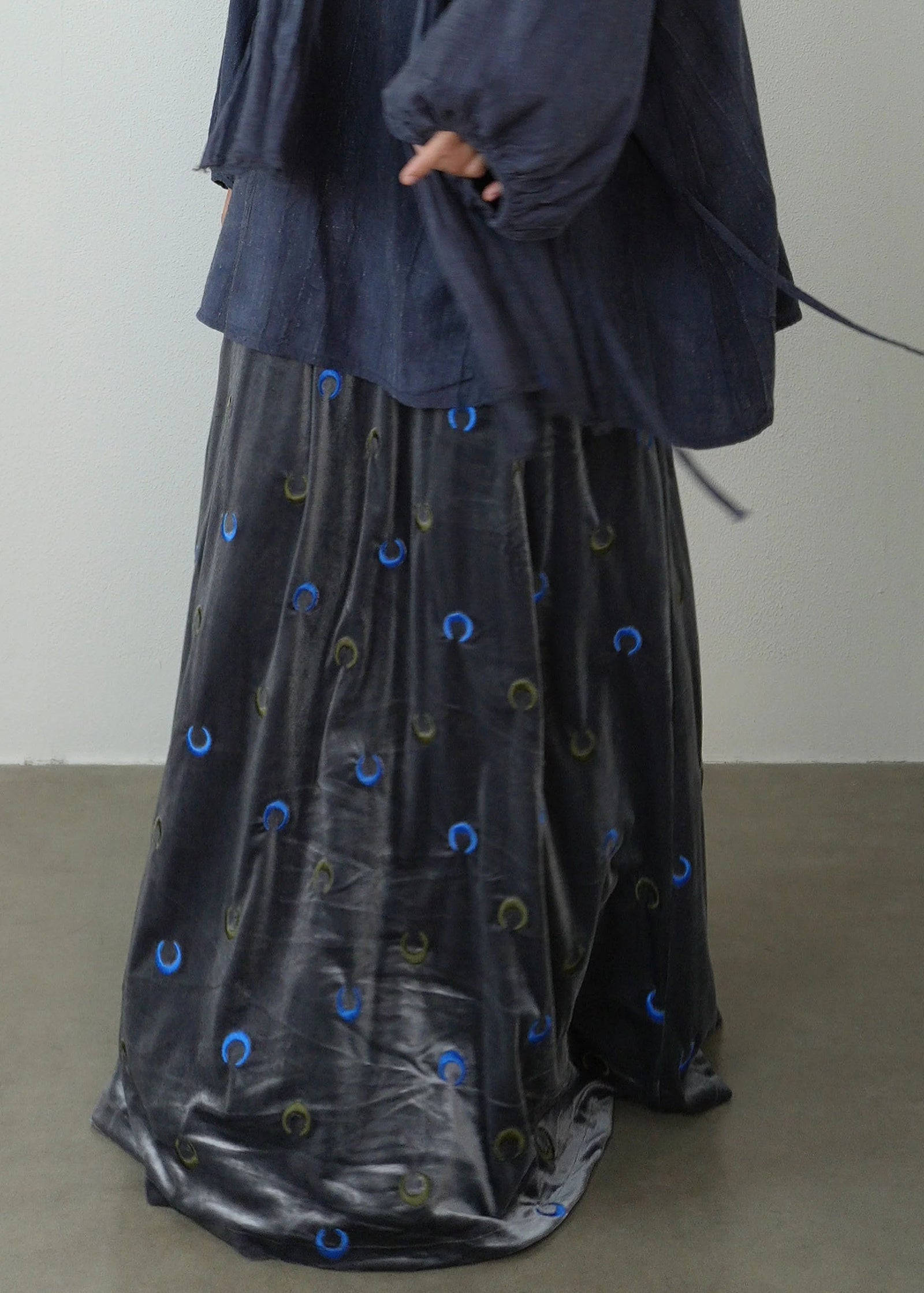 Dames Maxi Rok Losvallend Met Maanmotief En Hoge Taille 1