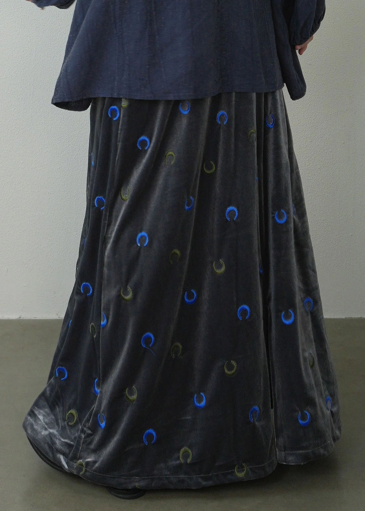 Dames Maxi Rok Losvallend Met Maanmotief En Hoge Taille 3