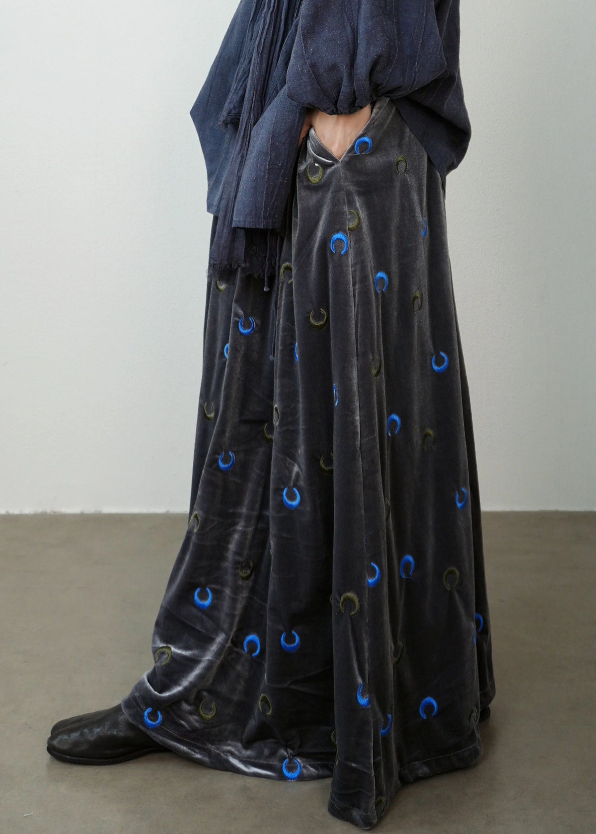 Dames Maxi Rok Losvallend Met Maanmotief En Hoge Taille 4
