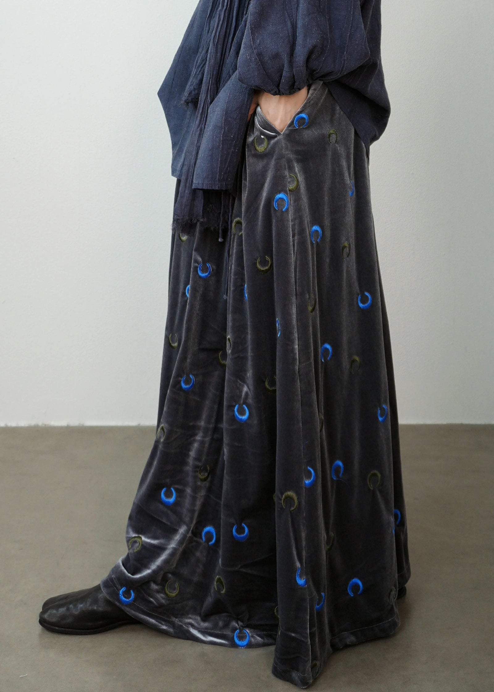Dames Maxi Rok Losvallend Met Maanmotief En Hoge Taille 4