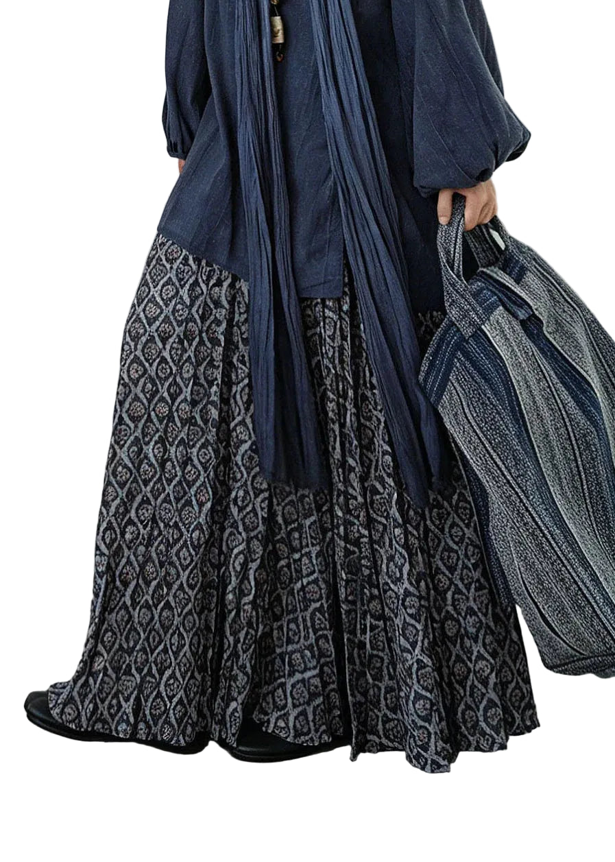 Dames Maxi Rok Met Elastische Taille En Print 0