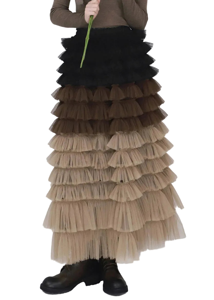 Dames Maxi Rok Patchwork Stijlvol Herfstmodel 0