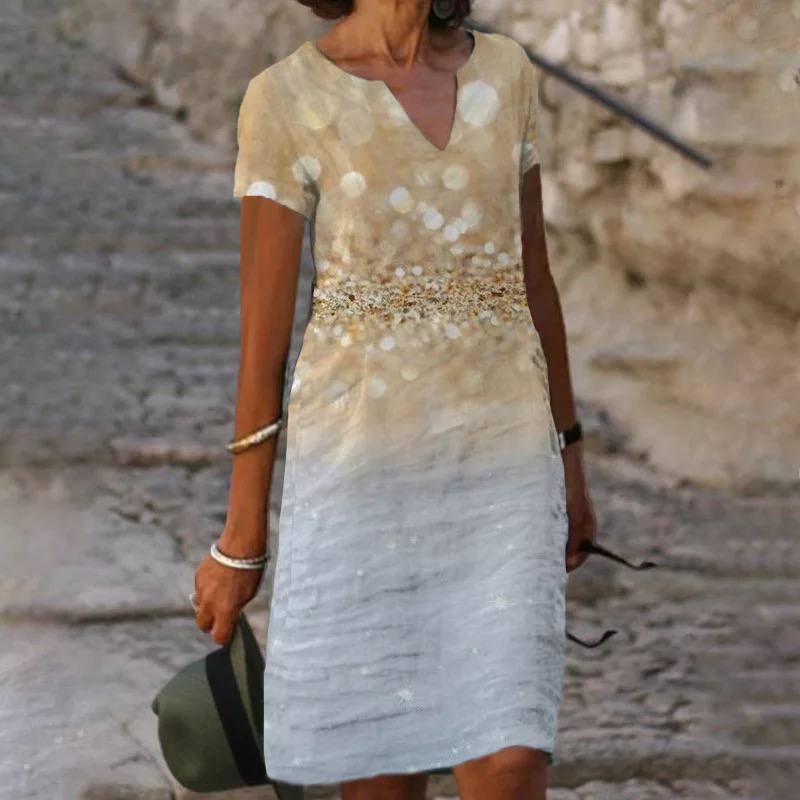 Dames Maxikleed Bloemenprint Vloeiende Ademend Materiaal 2