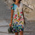Dames Maxikleed Bloemenprint Vloeiende Ademend Materiaal 3