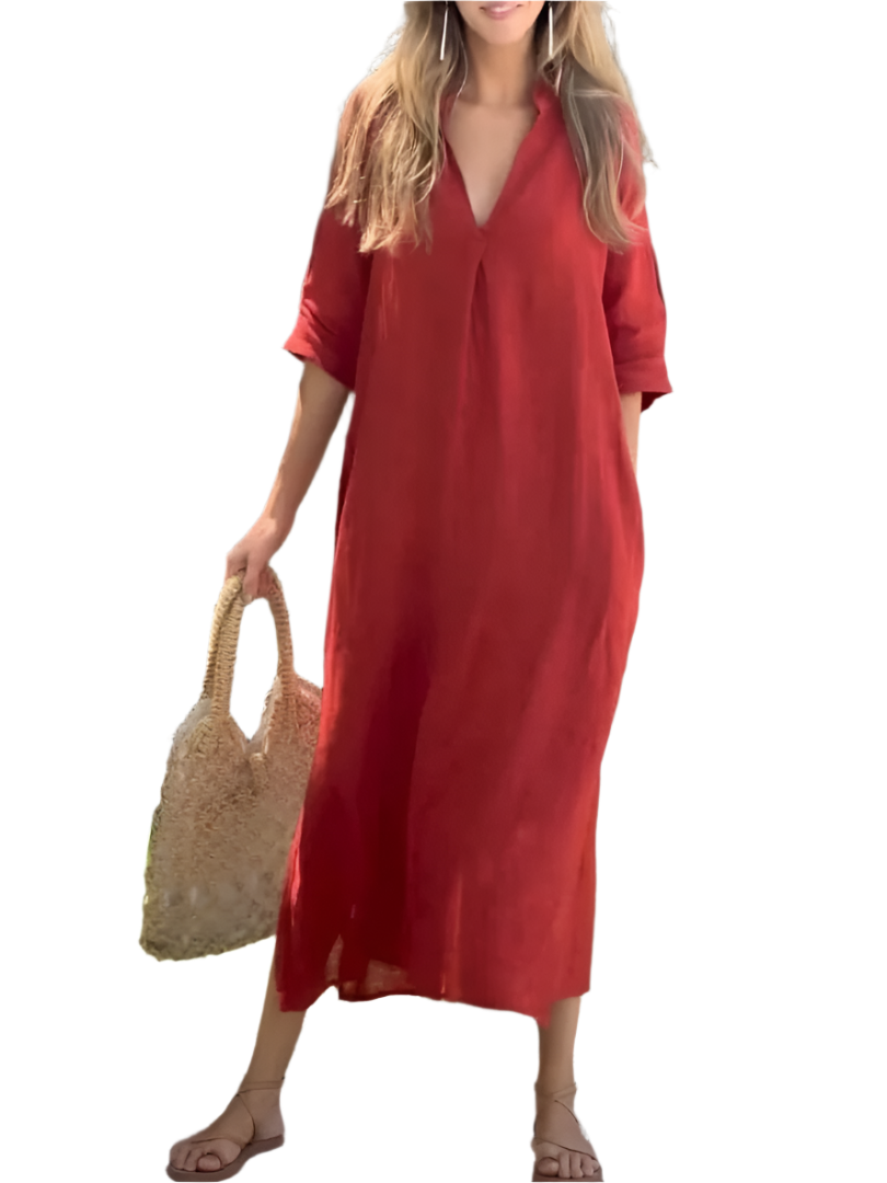 Dames Maxikleed Tijdloze Elegantie Luxe Stof 0