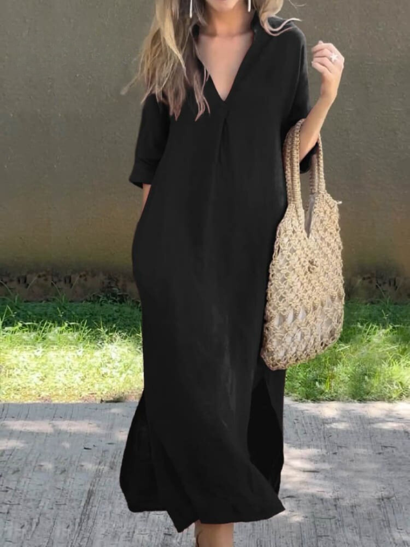 Dames Maxikleed Tijdloze Elegantie Luxe Stof 1