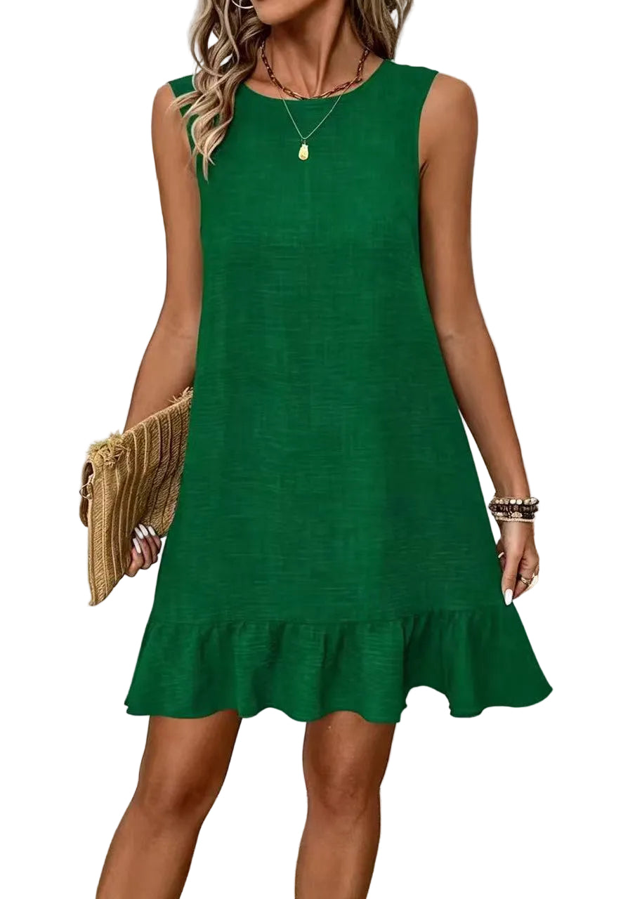 Dames Mid-jurk Oversized Mouwloos 0