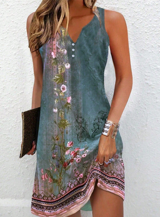 Dames Midi-jurk Asymmetrisch met Abstracte Kunst 7