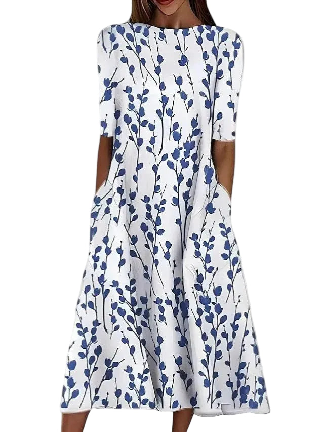 Dames Midi-jurk Bloemenprint 0