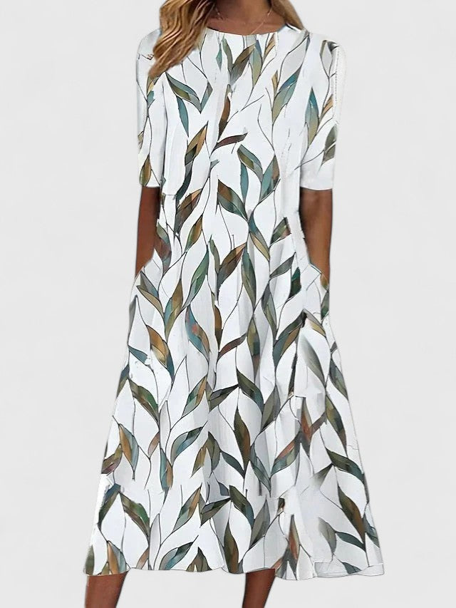 Dames Midi-jurk Bloemenprint 1