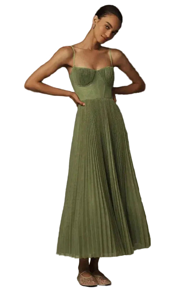 Dames Midi-jurk Geplooid Flare 0