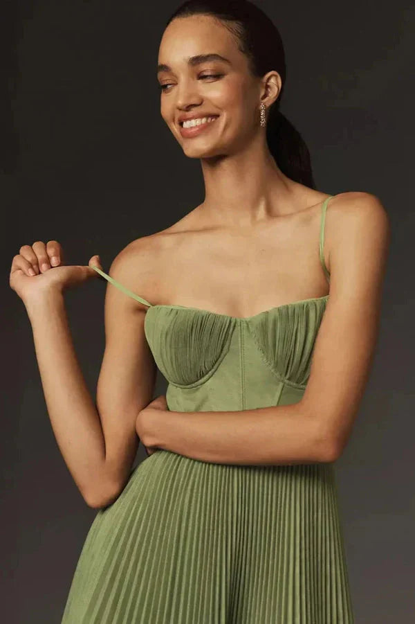 Dames Midi-jurk Geplooid Flare 1