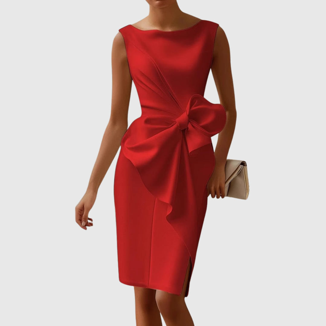 Dames Midi-jurk Mouwloos met Asymmetrische Voorkant 1