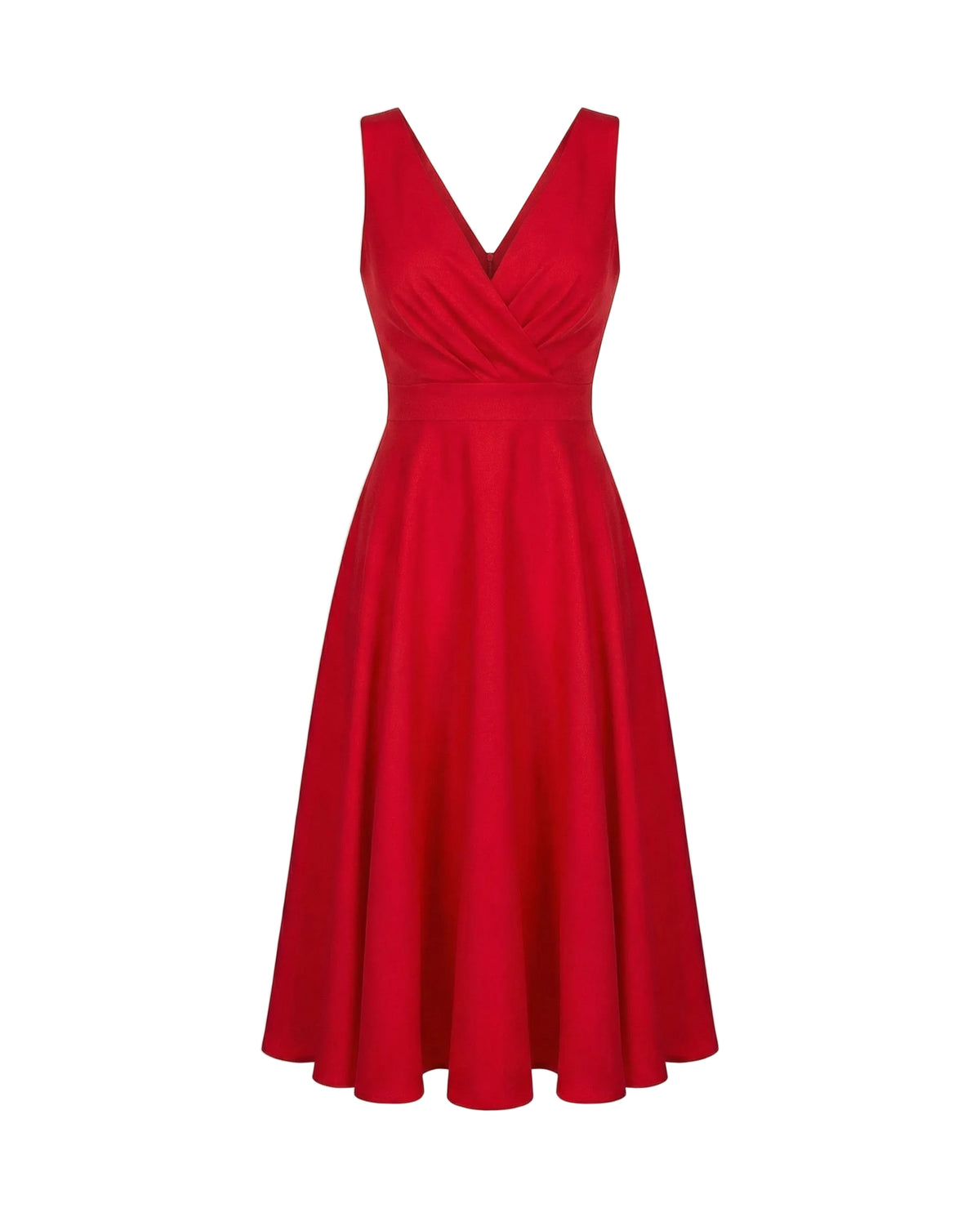 Dames Midi-jurk Trapeze V-hals Mouwloos 0