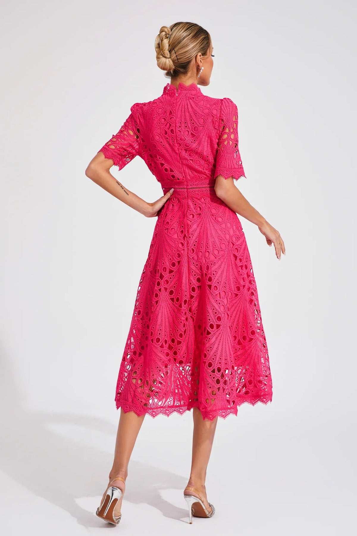 Dames Midi-jurk met Kanten Accenten 7