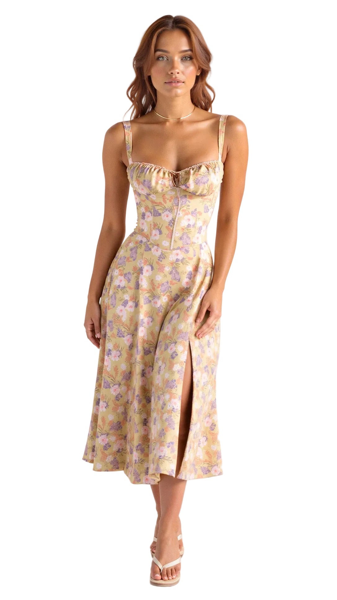 Dames Midi-jurk met Korsetstijl 0