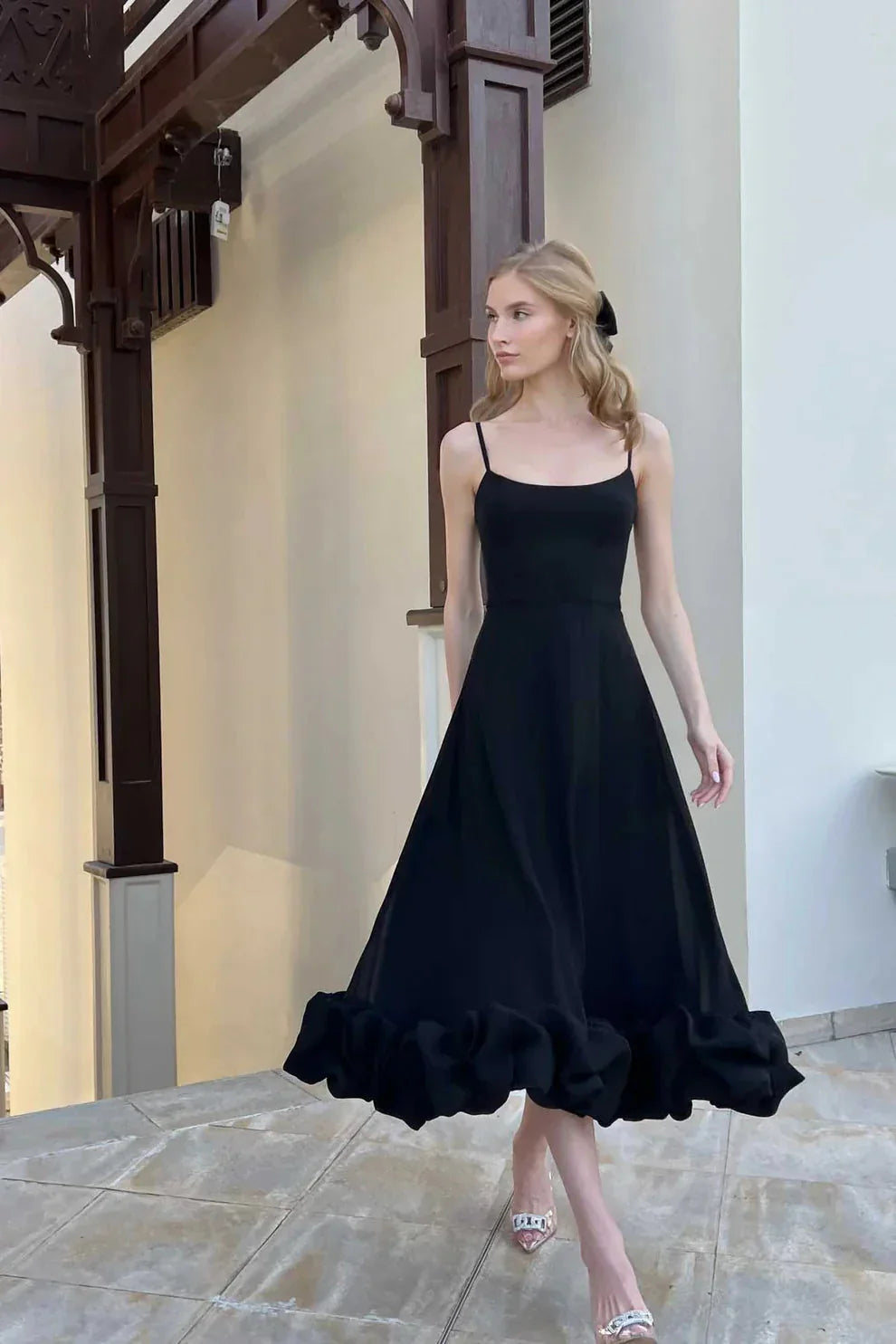 Dames Midi-jurk met Ruches 3