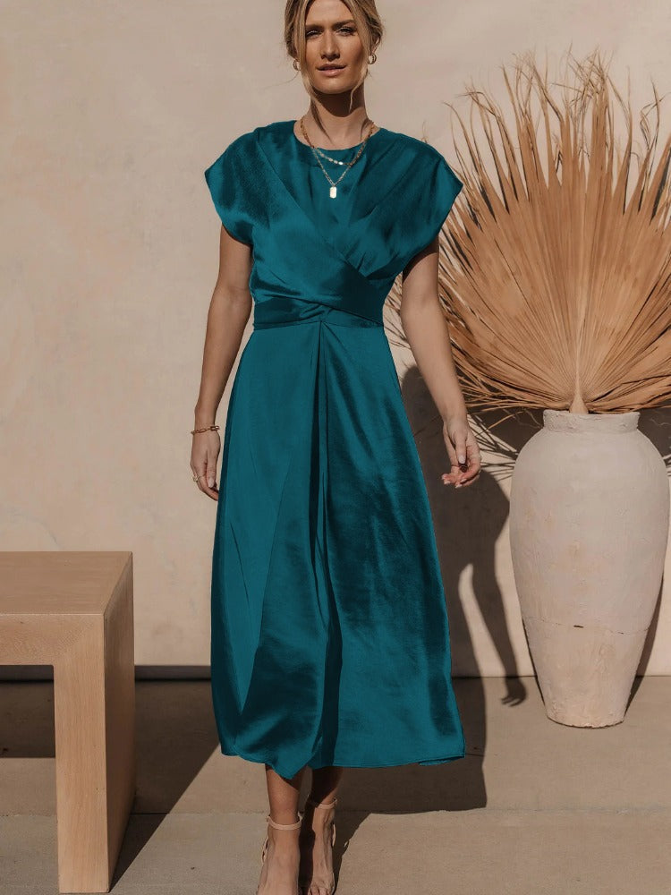 Dames Midi Avondjurk Luchtig Met Gelaagde Mouwen 1