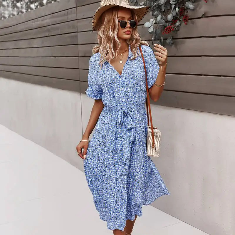 Dames Midi Jurk Bloemenprint Casual 6