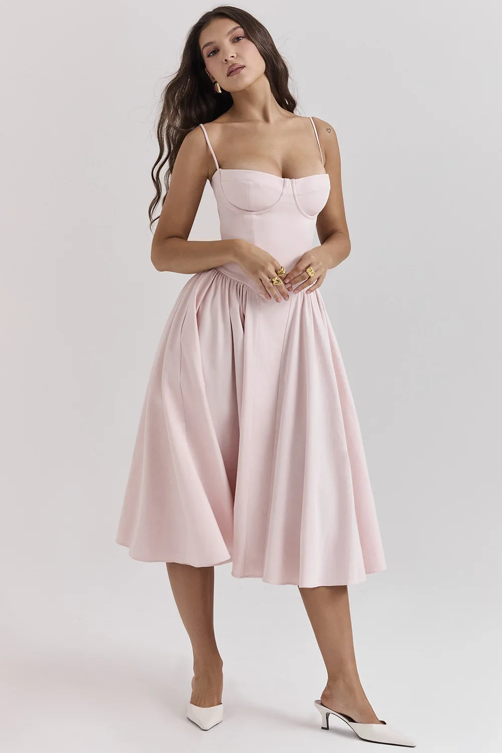 Dames Midi Jurk Geplooid voor Zomerstijl 12