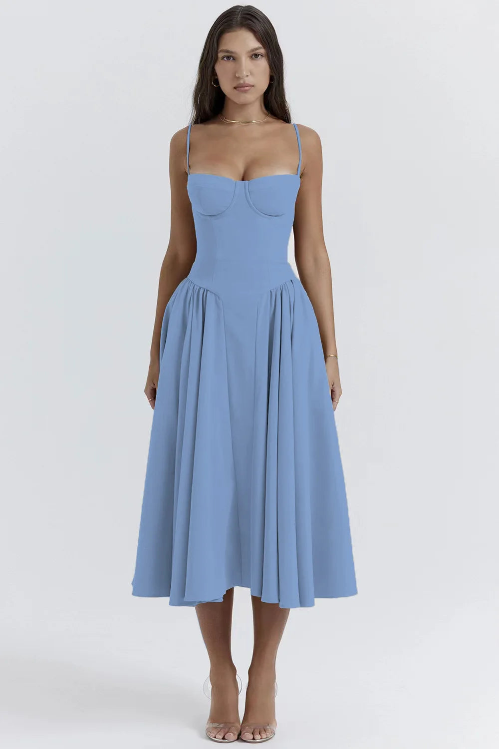 Dames Midi Jurk Geplooid voor Zomerstijl 7