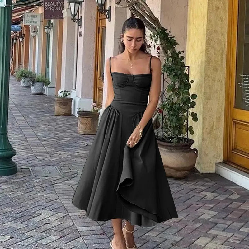 Dames Midi Jurk Geplooid voor Zomerstijl 8