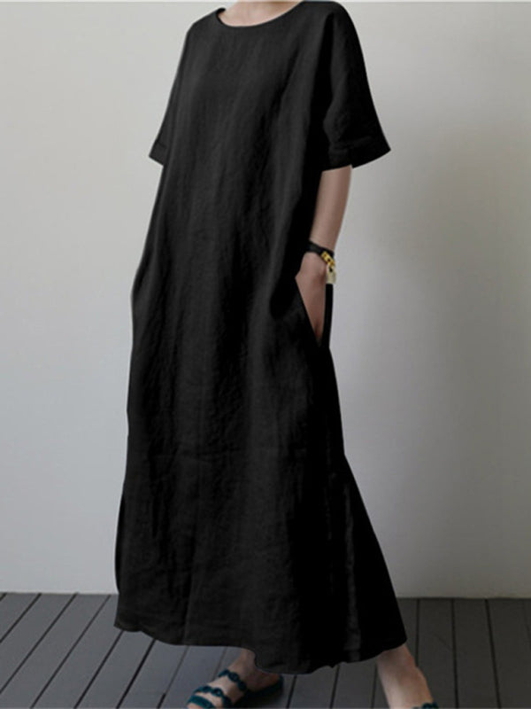 Dames Midi Jurk Met Ceintuur En Zijsplit 2