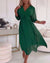 Dames Midi Jurk Met Ellenbogenlange Mouwen Chiffon 1