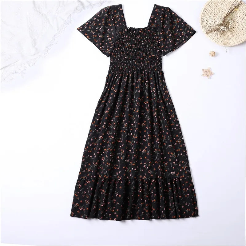 Dames Midi Jurk Met Korte Mouwen 2