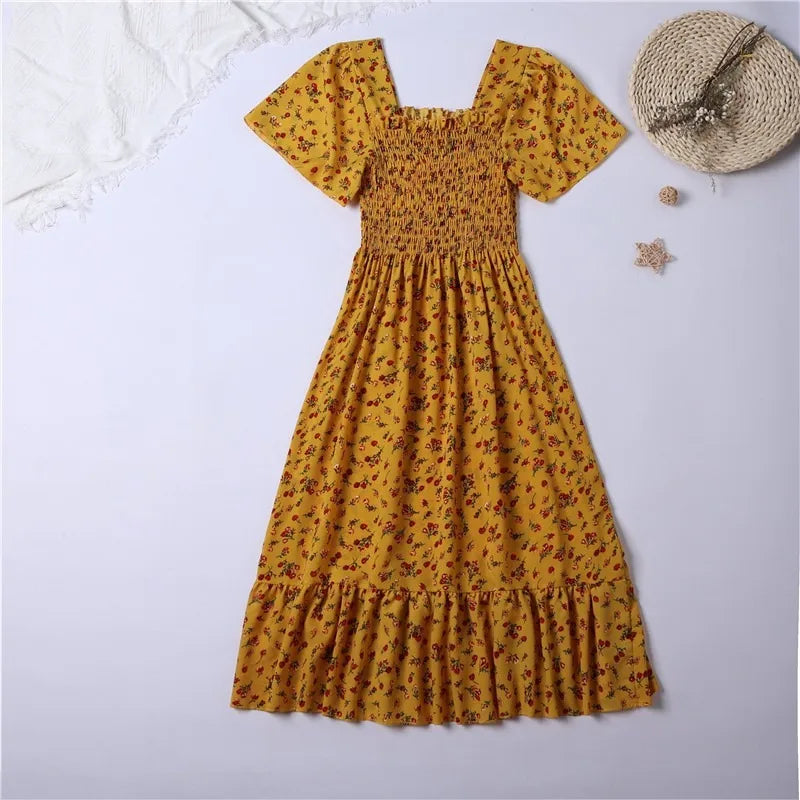 Dames Midi Jurk Met Korte Mouwen 3