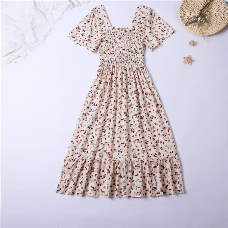 Dames Midi Jurk Met Korte Mouwen 4