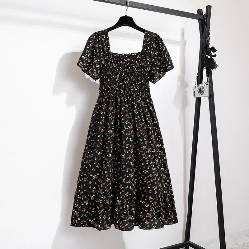 Dames Midi Jurk Met Korte Mouwen 7