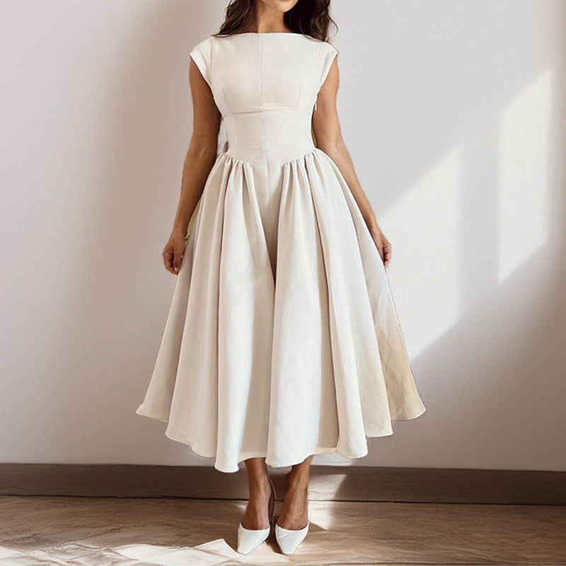 Dames Midi Jurk Mouwloos Met Vloeiende Beweging 0