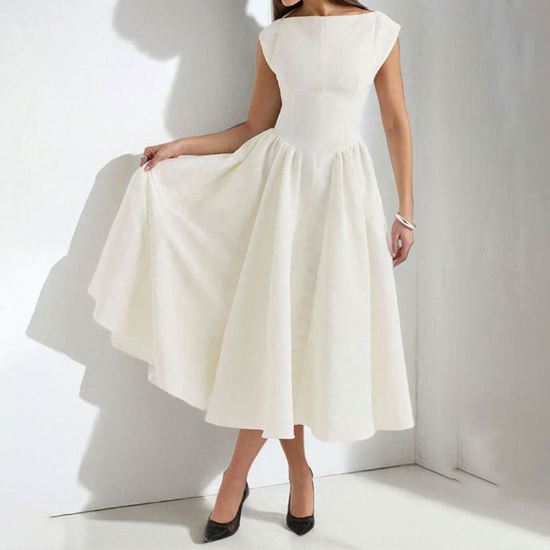 Dames Midi Jurk Mouwloos Met Vloeiende Beweging 1