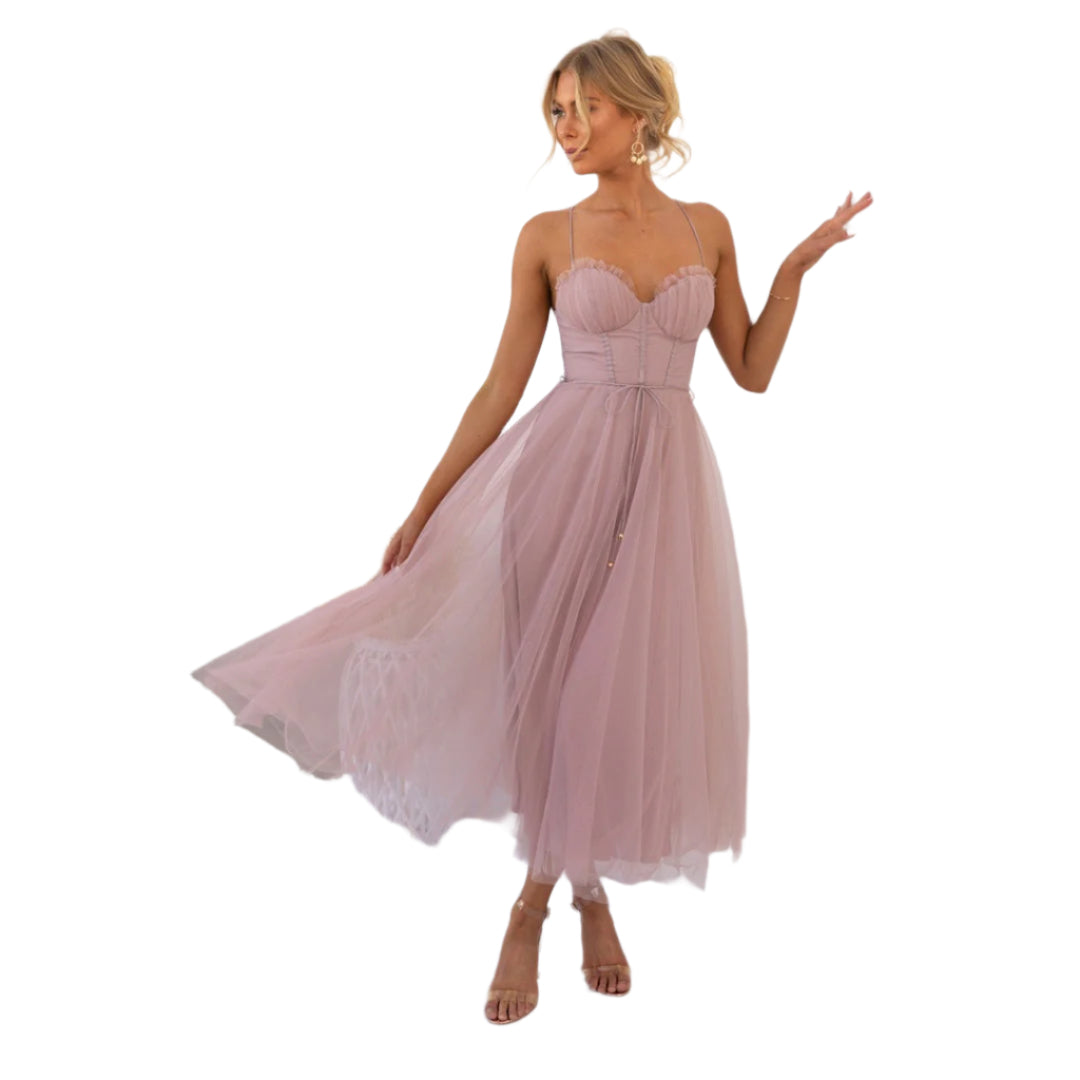 Dames Midi Jurk Tijdloos Feestelijk Hoogwaardige Stoffen 0