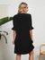 Dames Midi Jurk V-Ausschnitt met Halve Mouwen 2
