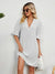 Dames Midi Jurk V-Ausschnitt met Halve Mouwen 4